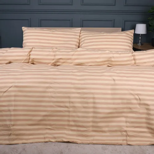 Комплект постельного белья MirSon Ranforce Elite 17-0610 Stripe Light Brown - 2