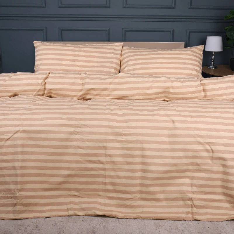 Комплект постільної білизни MirSon Ranforce Elite 17-0610 Stripe Light Brown