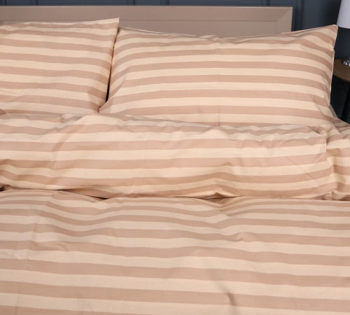 Комплект постільної білизни MirSon Ranforce Elite 17-0610 Stripe Light Brown - 2
