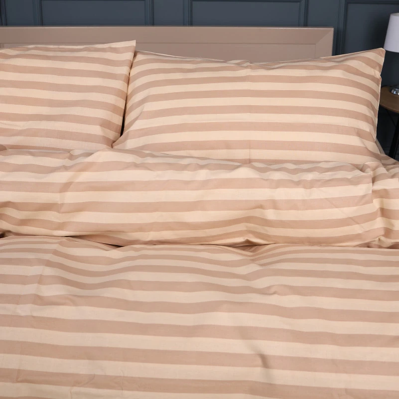 Комплект постільної білизни MirSon Ranforce Elite 17-0610 Stripe Light Brown - 1