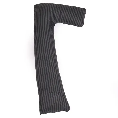 Подушка для беременных и отдыха Г-образная №5002 Color Line 17-0611 Stripe Black EcoSilk бязь