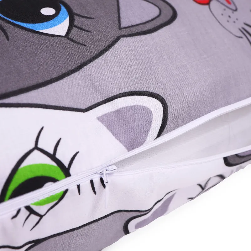 Подушка для беременных и отдыха Г-образная №5011 Color Line 17-0635 Кот Батон Серый EcoSilk бязь - 6