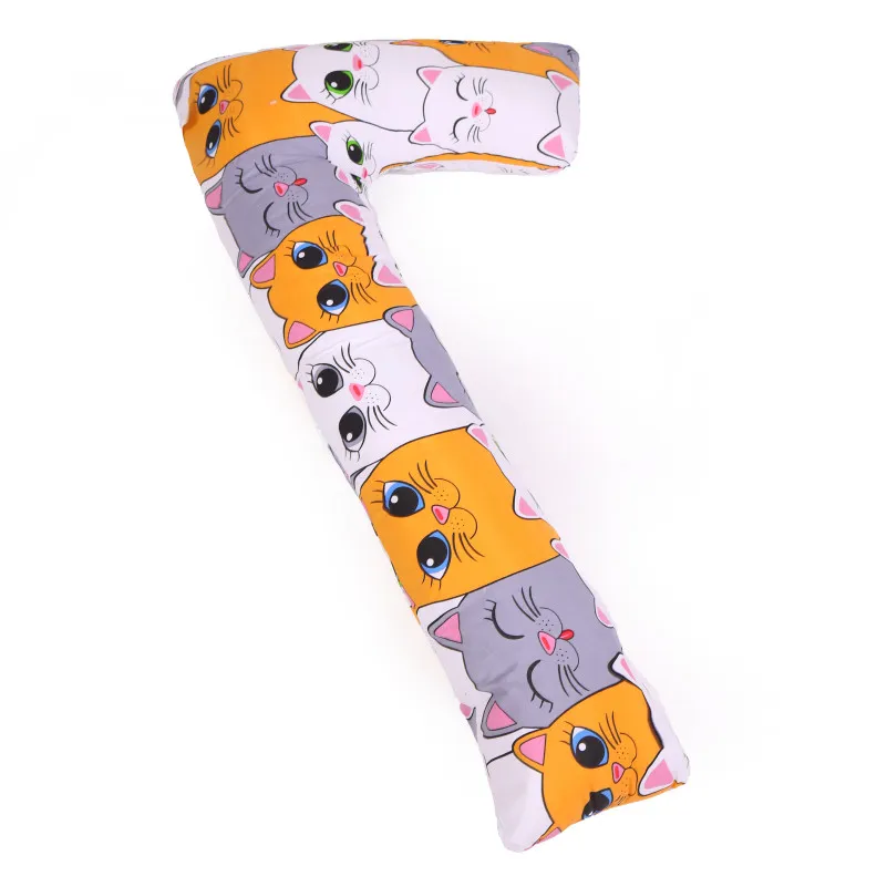 Подушка для беременных и отдыха Г-образная №5013 Color Line 17-0636 Кот батон Оранжевый EcoSilk бязь - 5
