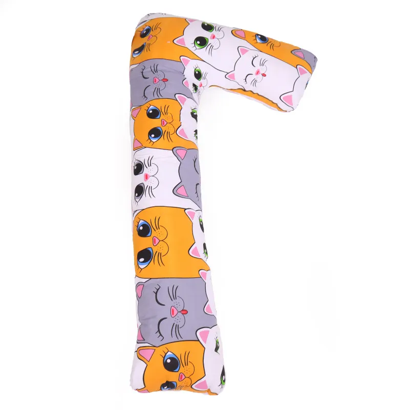 Подушка для беременных и отдыха Г-образная №5013 Color Line 17-0636 Кот батон Оранжевый EcoSilk бязь