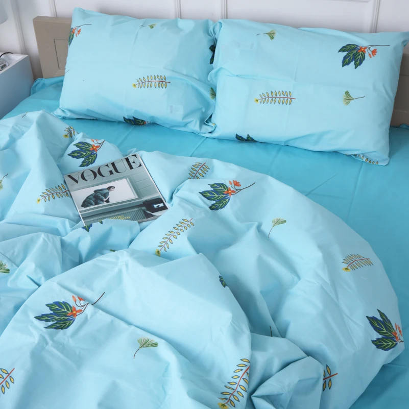 Комплект постільної білизни Бязь 17-4736 Green leaves