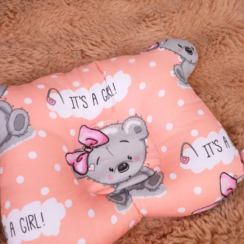 Подушка дитяча Ведмедик Kids Time 20-0028 Little girl Teddy EcoSilk бязь - 2