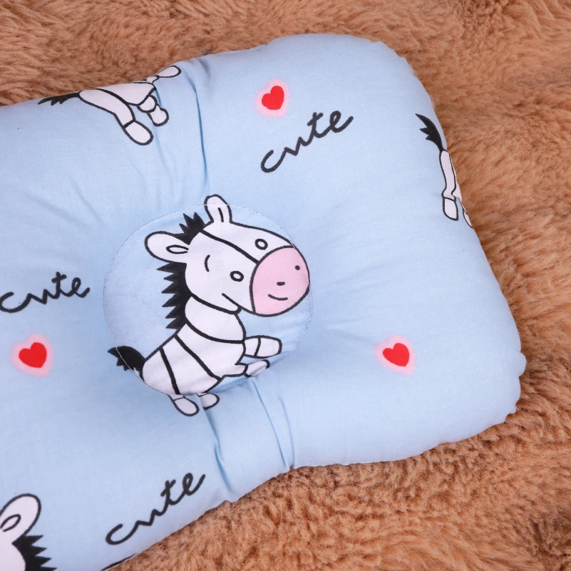 Подушка детская Закругленная Kids Time 20-0037 Cute blue zebra EcoSilk бязь - 1