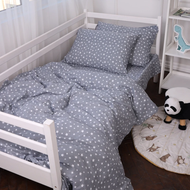 Комплект постільної білизни Фланель 012 "Grey Stars"