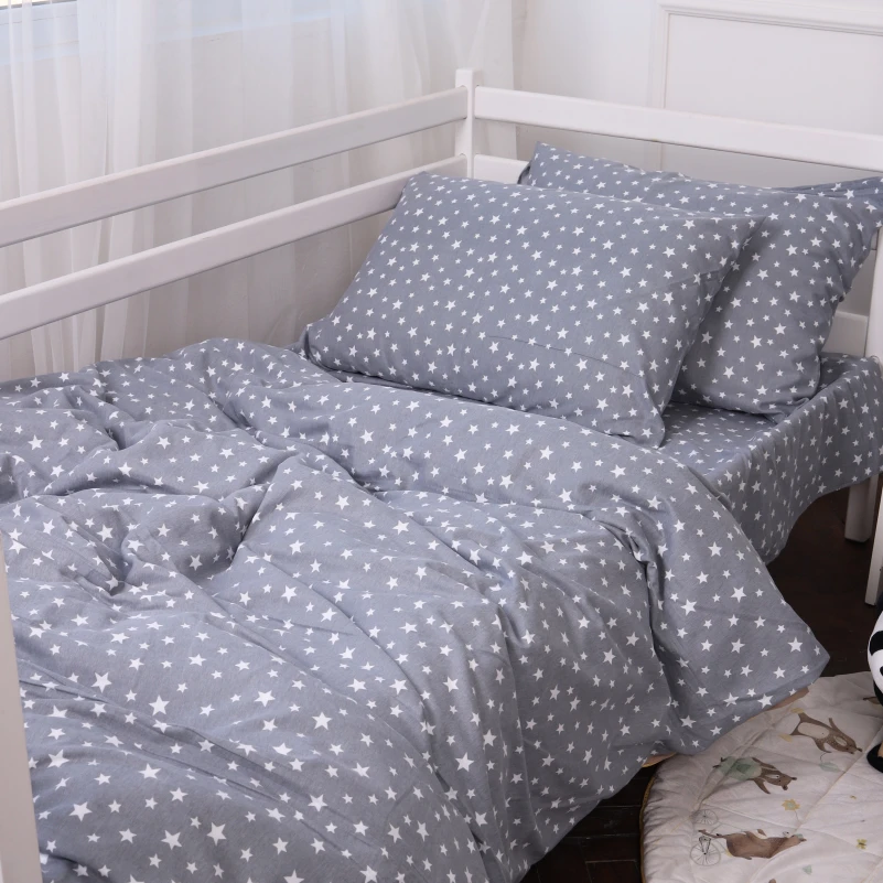 Комплект постільної білизни Фланель 012 "Grey Stars" - 4