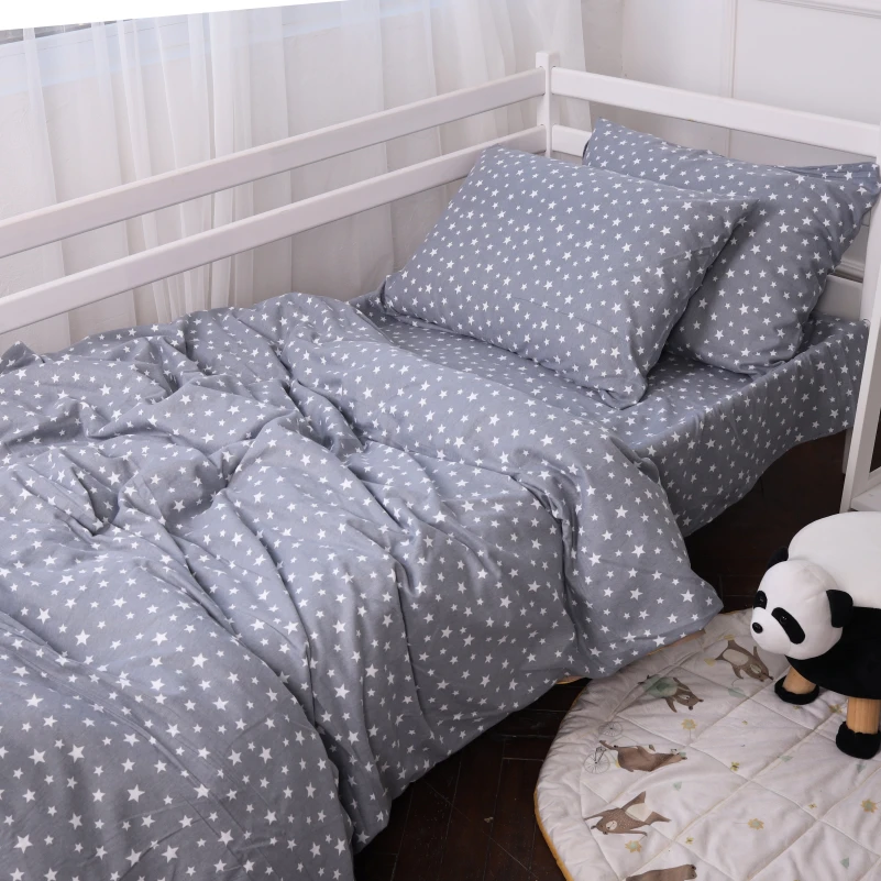Комплект постільної білизни Фланель 012 "Grey Stars" - 6