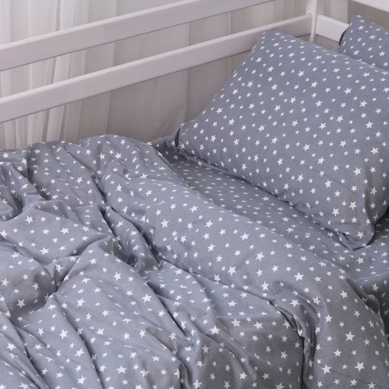 Комплект постільної білизни Фланель 012 "Grey Stars" - 7