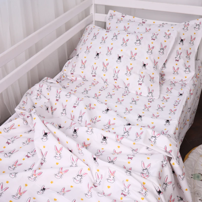 Пододеяльник Бязь 17-0529 Bunnies white - 1