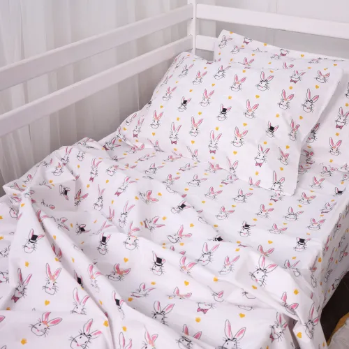 Комплект постільної білизни Бязь 17-0529 Bunnies white - 3