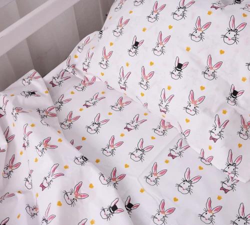 Простирадло MirSon Ranforce Elite 17-0529 Bunnies white