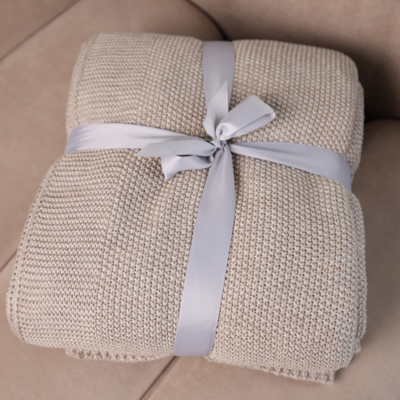 Плед вязаный Б "Beige" - 6