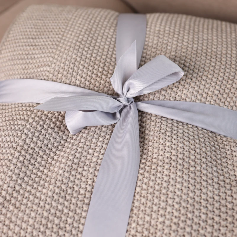 Плед вязаный Б "Beige" - 7