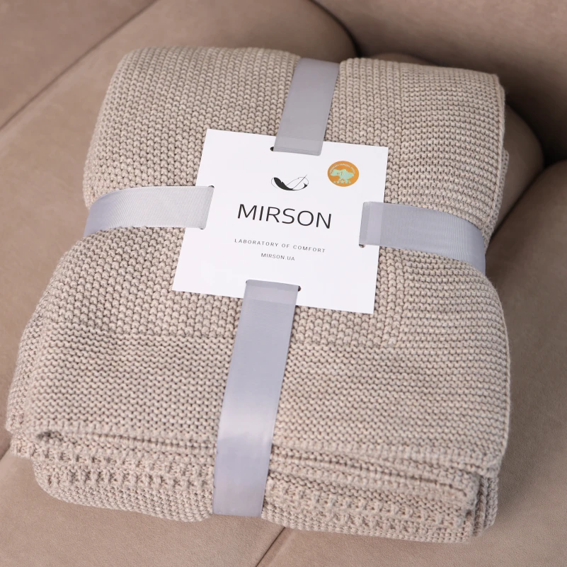 Плед вязаный Б "Beige" - 8