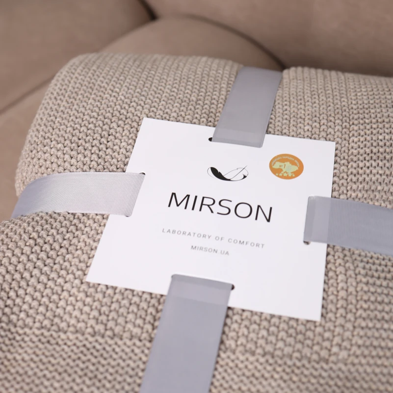 Плед вязаный Б "Beige" - 9