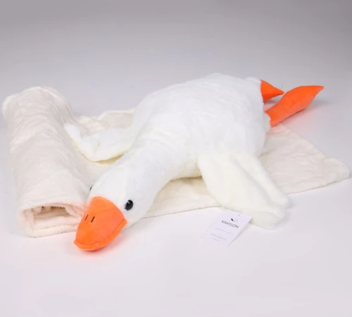 Плед+подушка дитячі №1084 Гусь обнімусь білий