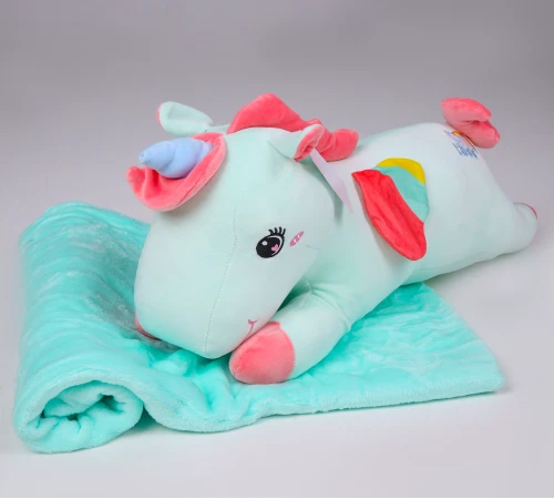 Плед+подушка дитячі №1089 М'ятний Єдиноріг