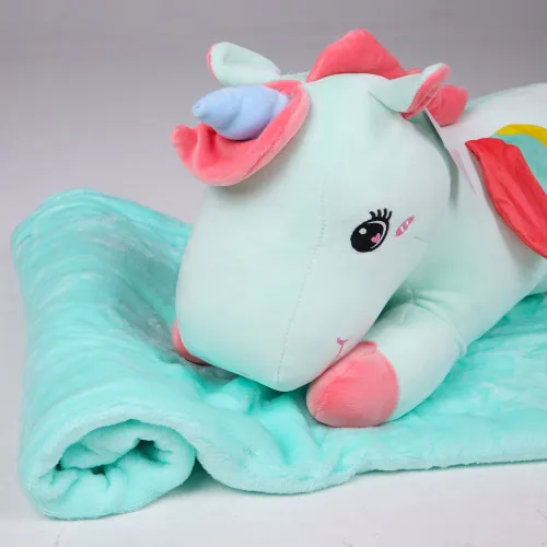 Плед+подушка дитячі №1089 М'ятний Єдиноріг - 2