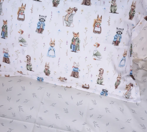 Простынь на резинке Poplin Line Kids Time 03 "Animals" - высота 25 см (детские 10 см) - 2