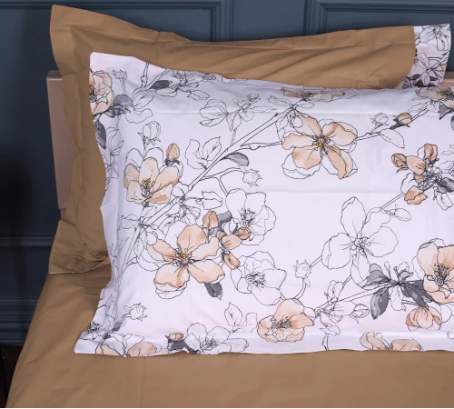 Наволочка Поплин 00-2 "Beige Flowers" - 2