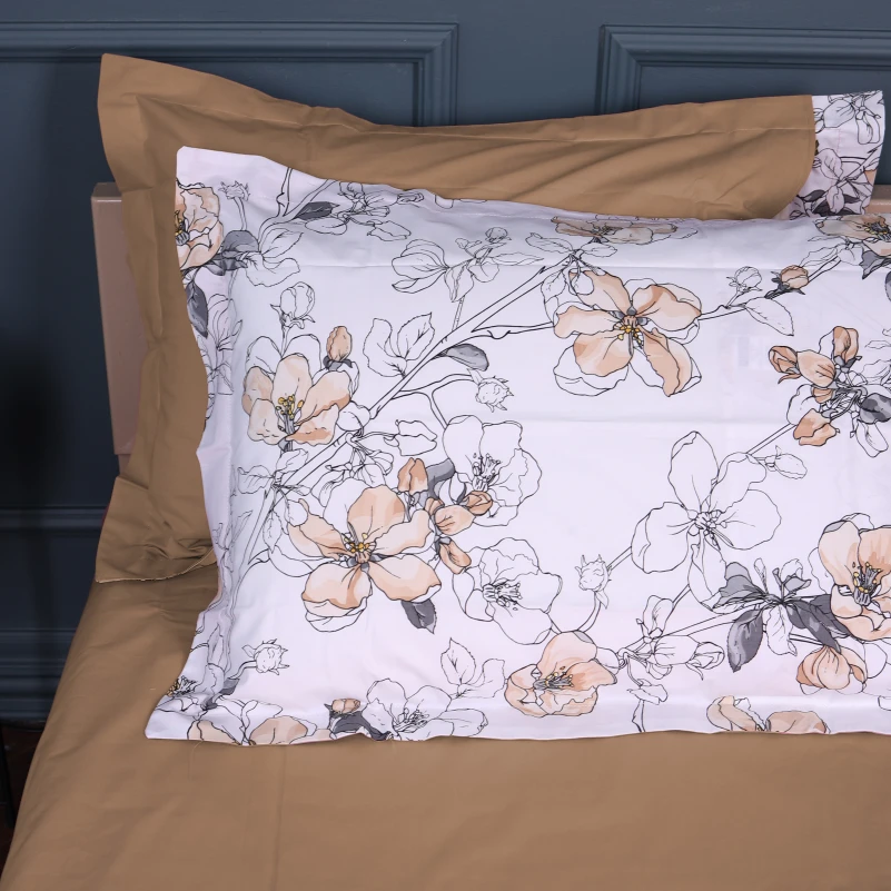 Комплект постільної білизни Поплін 00-2 "Beige Flowers" - 8