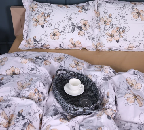 Пододеяльник Поплин 00-2 "Beige Flowers" - 2