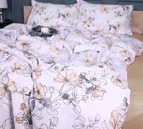 Пододеяльник Поплин 00-2 "Beige Flowers"