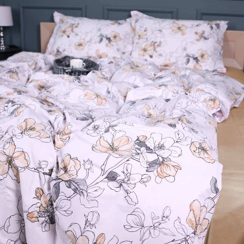 Комплект постільної білизни Поплін 00-2 "Beige Flowers" - 6