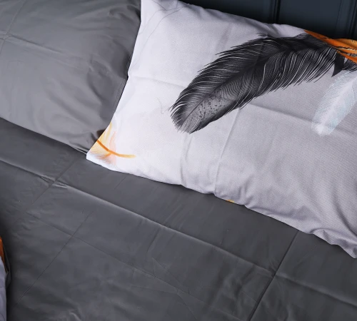 Простынь Сатин 22-1381 Black and Feathered - 2