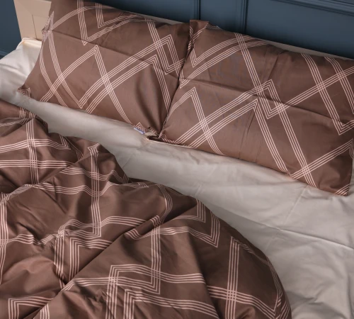 Простирадло Сатин 22-1413 Brown Geometry