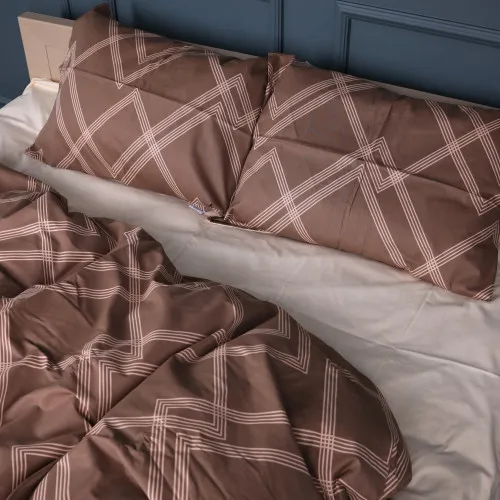 Простирадло Сатин 22-1413 Brown Geometry