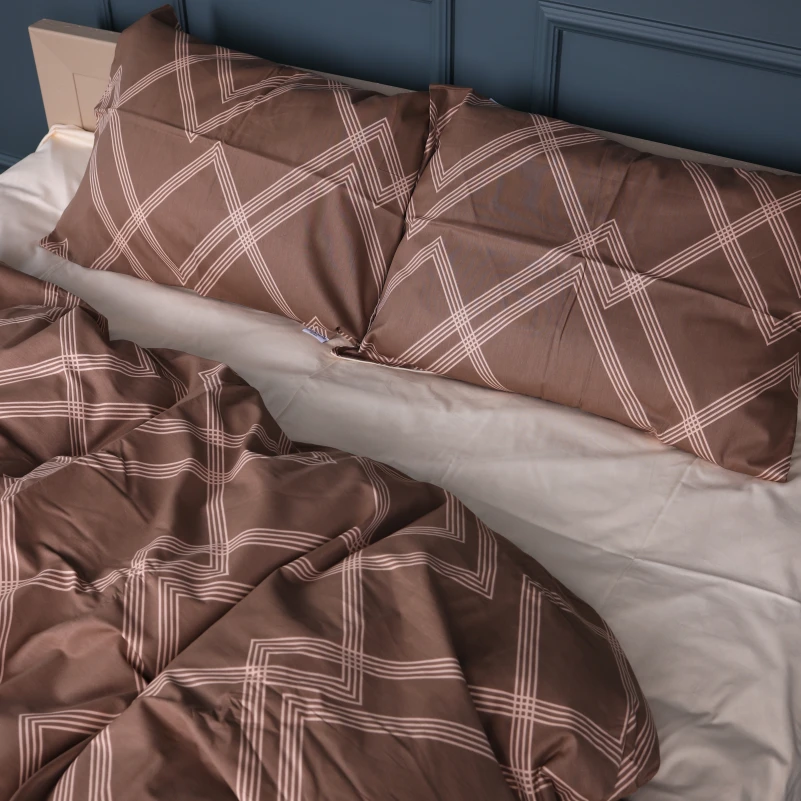 Наволочка Сатин 22-1413 Brown Geometry - 3