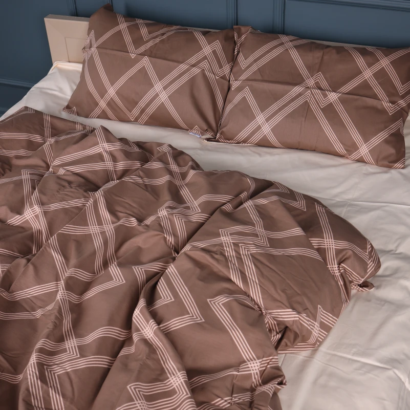 Наволочка Сатин 22-1413 Brown Geometry - 4