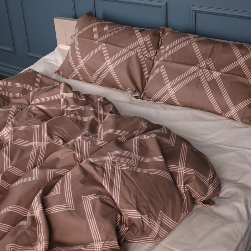 Наволочка Сатин 22-1413 Brown Geometry - 2