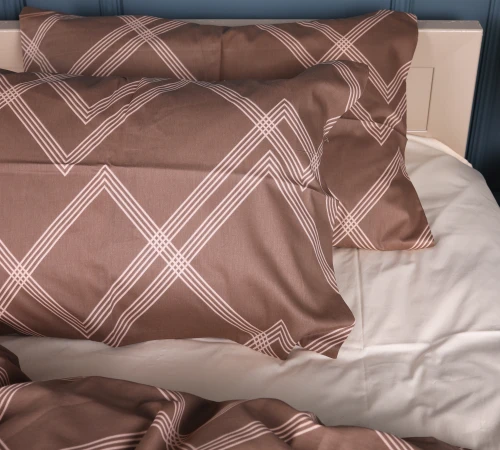 Наволочка Сатин 22-1413 Brown Geometry