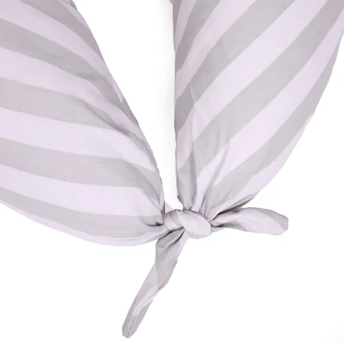 Подушка для вагітних та годування №5019 Color Line 17-0600 Stripe White Gray EcoSilk бязь - 5