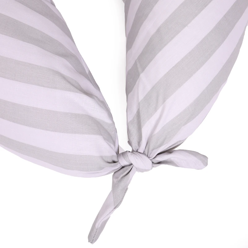 Подушка для беременных и кормления №5019 Color Line 17-0600 Stripe White Gray EcoSilk бязь - 4