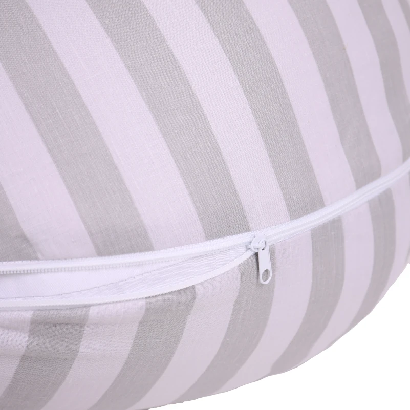 Подушка для беременных и кормления №5019 Color Line 17-0600 Stripe White Gray EcoSilk бязь - 5