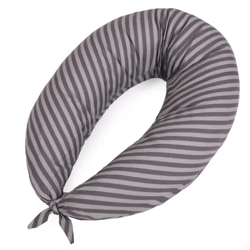 Подушка для беременных и кормления №5016 Color Line 17-0601 Stripe Gray EcoSilk бязь