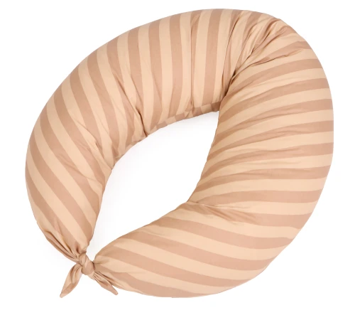 Подушка для вагітних та годування №5020 Color Line 17-0602 Stripe Creamy EcoSilk бязь