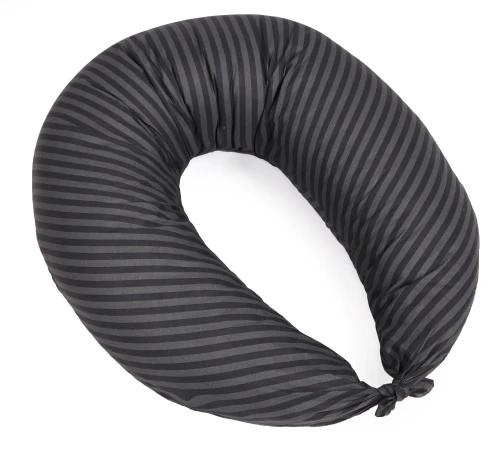 Подушка для вагітних та годування №5017 Color Line 17-0611 Stripe Black EcoSilk бязь