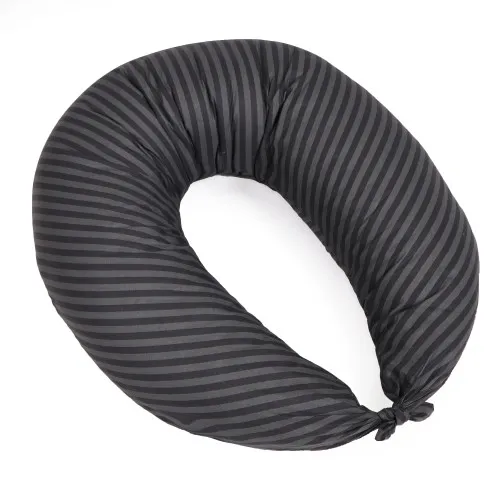 Подушка для вагітних та годування №5017 Color Line 17-0611 Stripe Black EcoSilk бязь