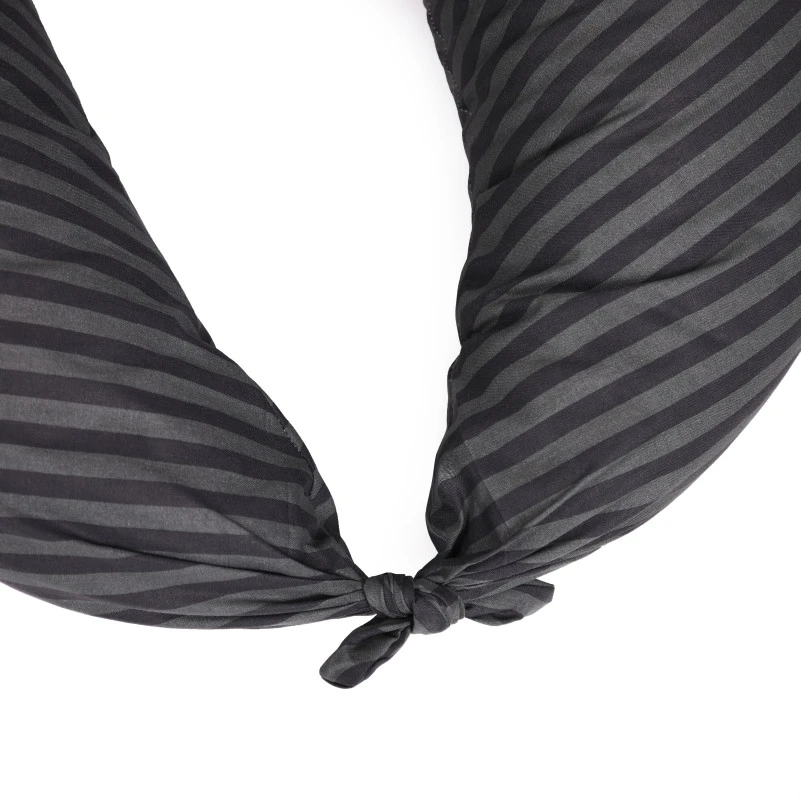 Подушка для вагітних та годування №5017 Color Line 17-0611 Stripe Black EcoSilk бязь - 5