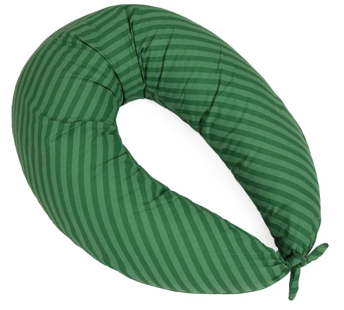 Подушка для беременных и кормления №5015 Color Line 17-0612 Stripe Emerald EcoSilk бязь