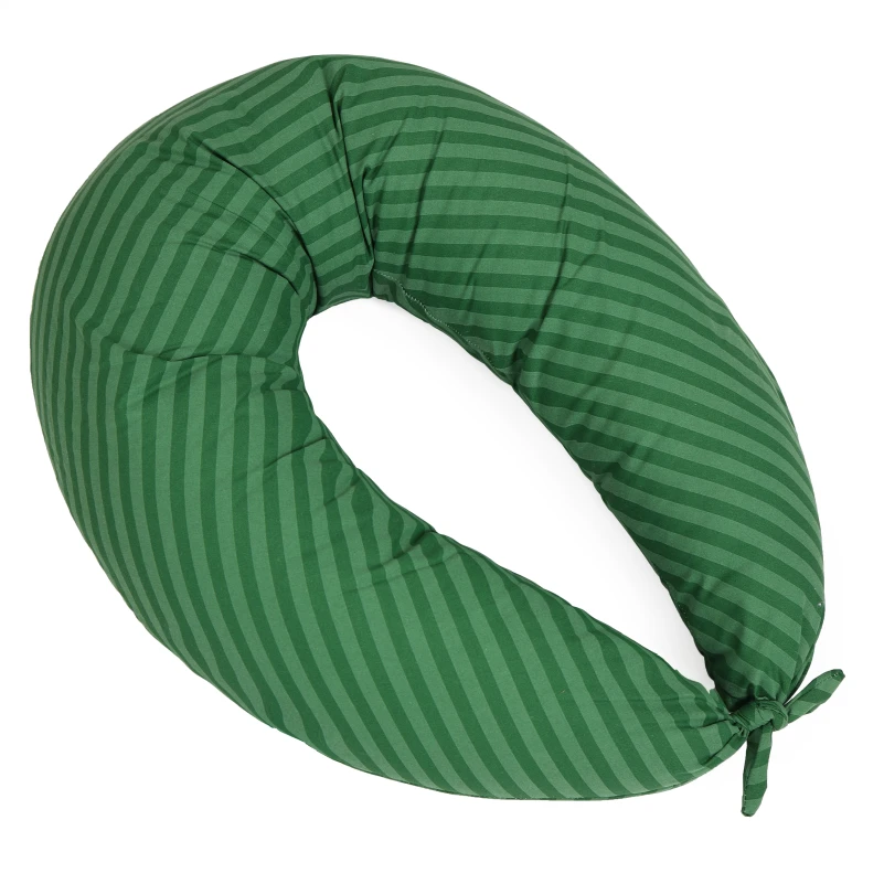Подушка для беременных и кормления №5015 Color Line 17-0612 Stripe Emerald EcoSilk бязь