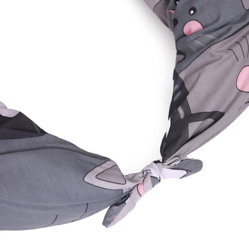 Подушка для вагітних та годування №5025 Color Line 17-0635 Кіт Батон Сірий EcoSilk бязь - 5