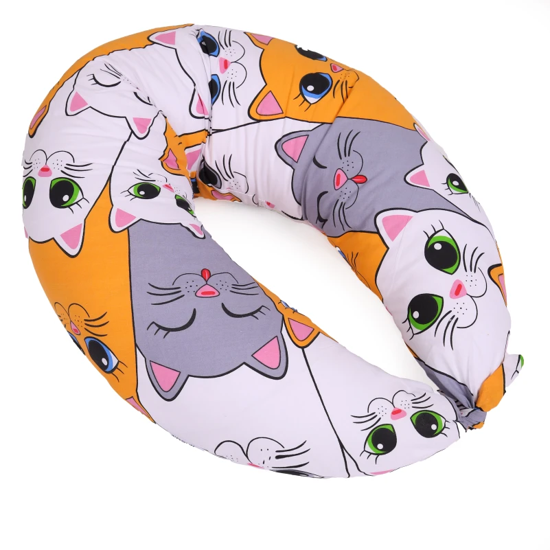 Подушка для беременных и кормления №5027 Color Line 17-0636 Кот батон Оранжевый EcoSilk бязь